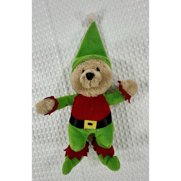 Other - Ganz Wee Bears Elf Plush HX11458 Christmas Teddy Green Red Holiday Toy 10"